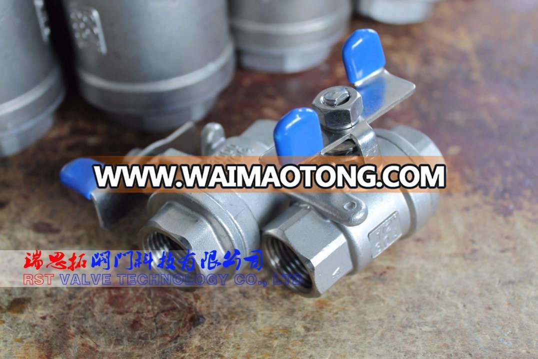 Butterfly Handle Stainless Steel Threaded 2PC Ball Valve