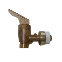 wood grain plastic faucet glass wine bottle faucet wine wooden barrel wine valve factory direct